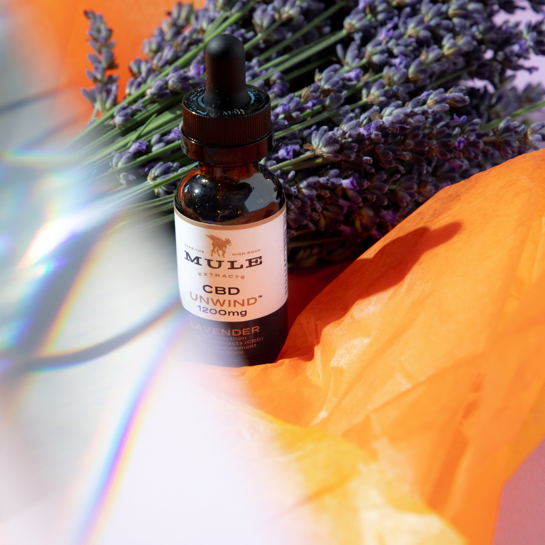 Unwind CBD Tincture Close Up with Lavender
